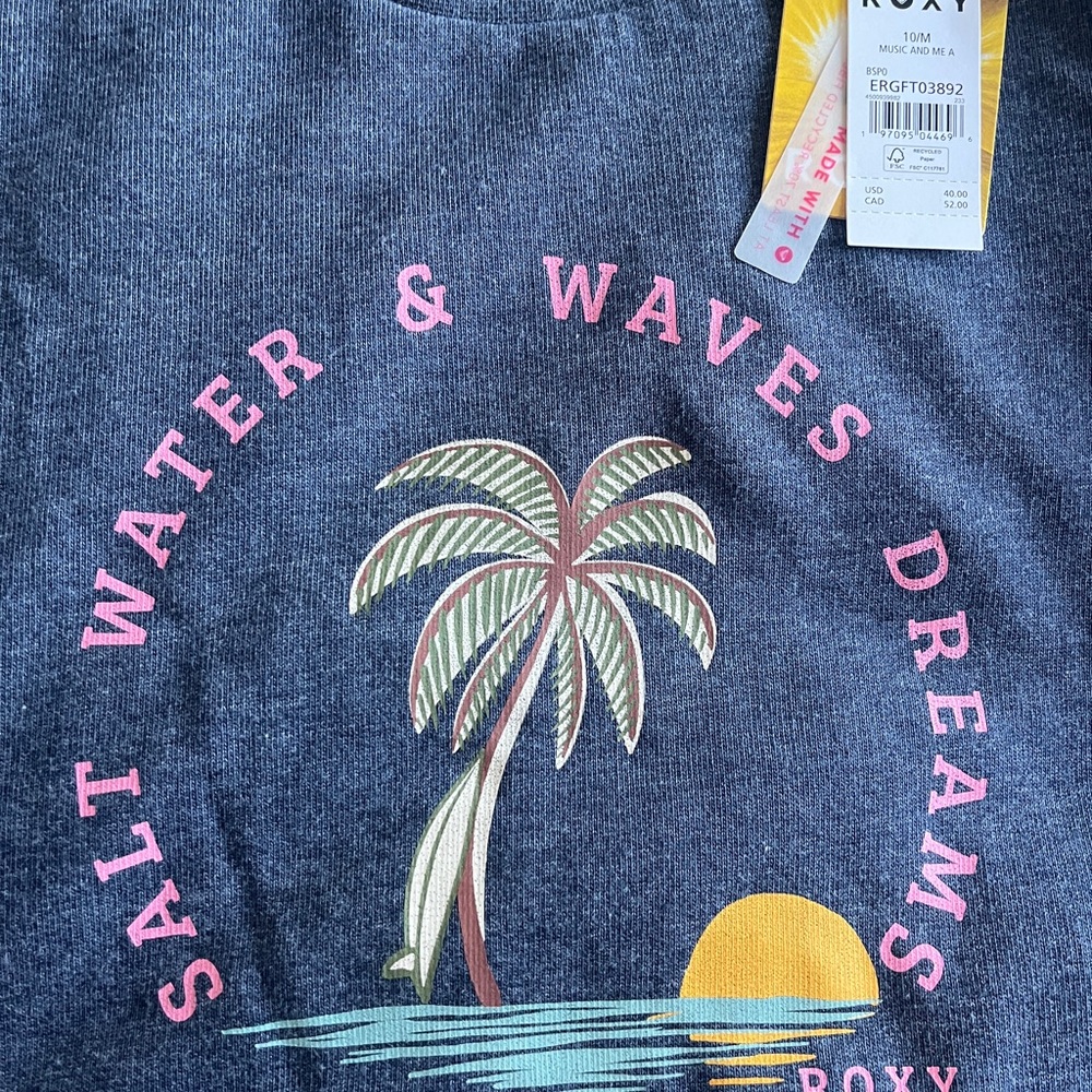 Roxy Blue Graphic Lightweight Summer Sweater